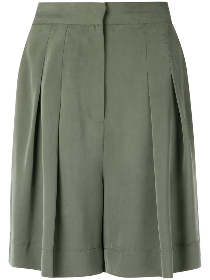 Andrea Marques Pleated Shorts - Green