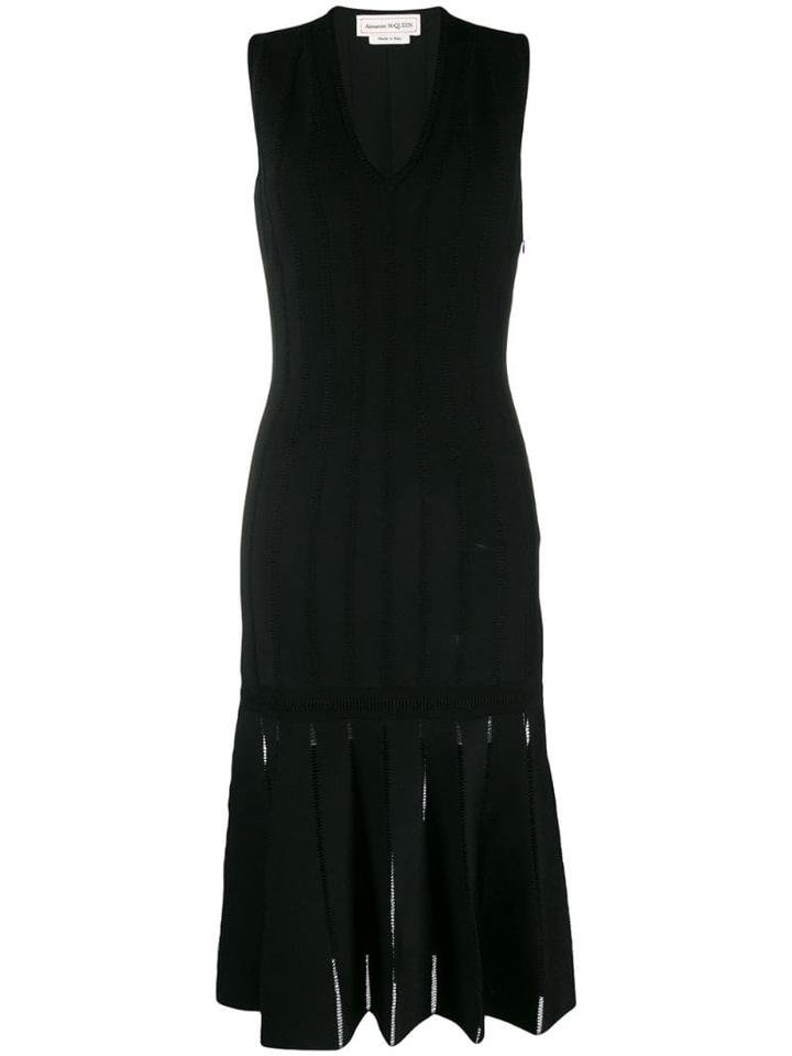 Alexander Mcqueen Knitted Cut-out Dress - Black