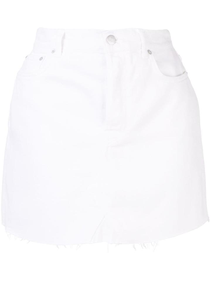 Reformation Cherry Denim Skirt - White