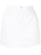 Reformation Cherry Denim Skirt - White