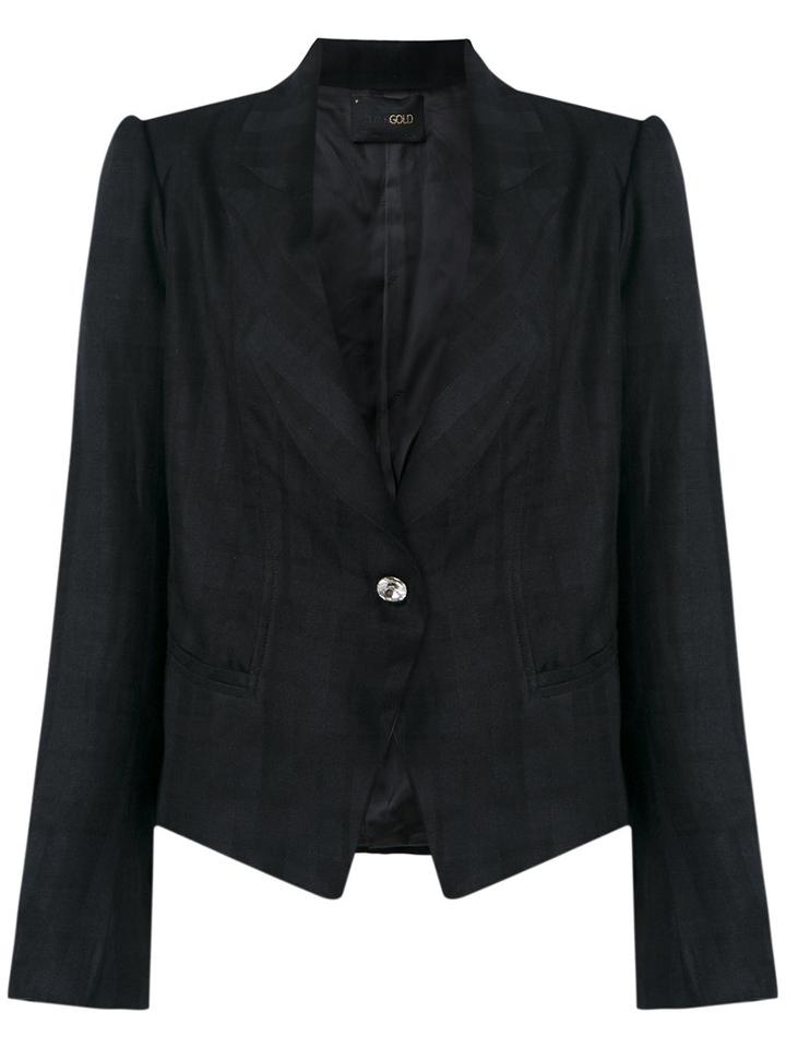 Andrea Bogosian - Patterned Blazer - Women - Linen/flax/viscose/wool - P, Black, Linen/flax/viscose/wool
