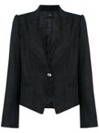 Andrea Bogosian - Patterned Blazer - Women - Linen/flax/viscose/wool - P, Black, Linen/flax/viscose/wool