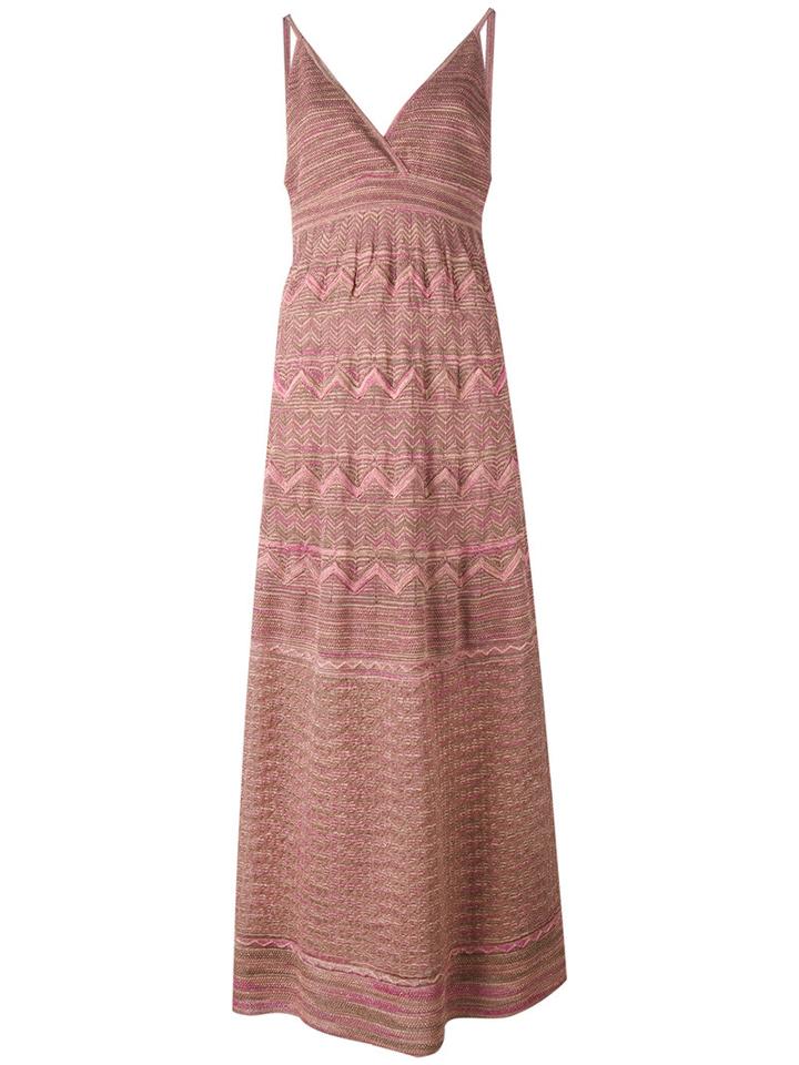 M Missoni - Long Knitted Dress - Women - Polyamide/polyester/viscose/metallized Polyamide - M, Pink/purple, Polyamide/polyester/viscose/metallized Polyamide