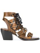 Chloé Python Print Sandals - Brown