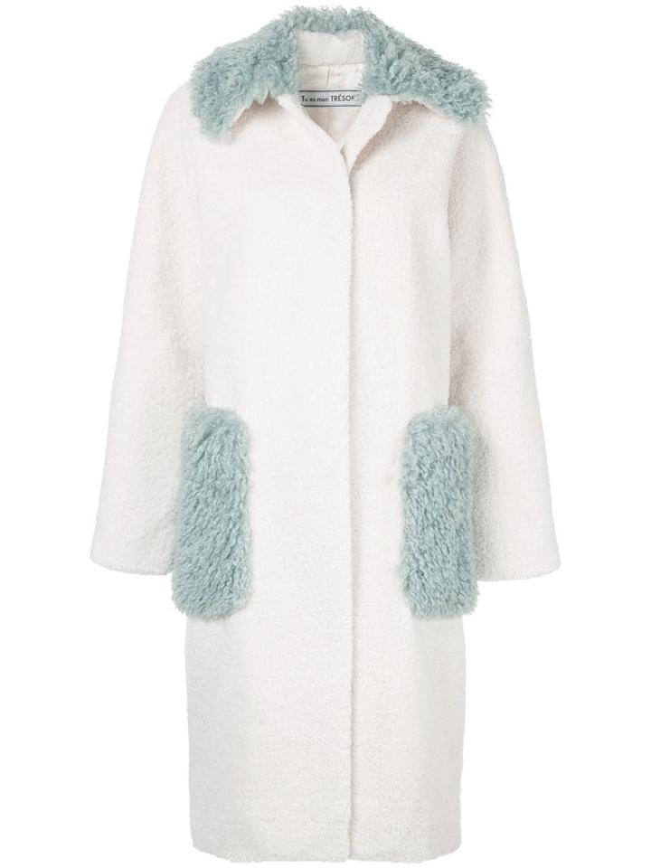 Tu Es Mon Trésor Phoenix Faux Fur Coat - White
