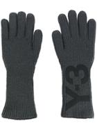 Y-3 Logo Print Gloves - Grey