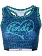 Fendi Cropped Logo Tank Top - Blue