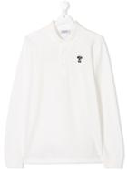 Moschino Kids Teen Logo Printed Polo Shirt - White