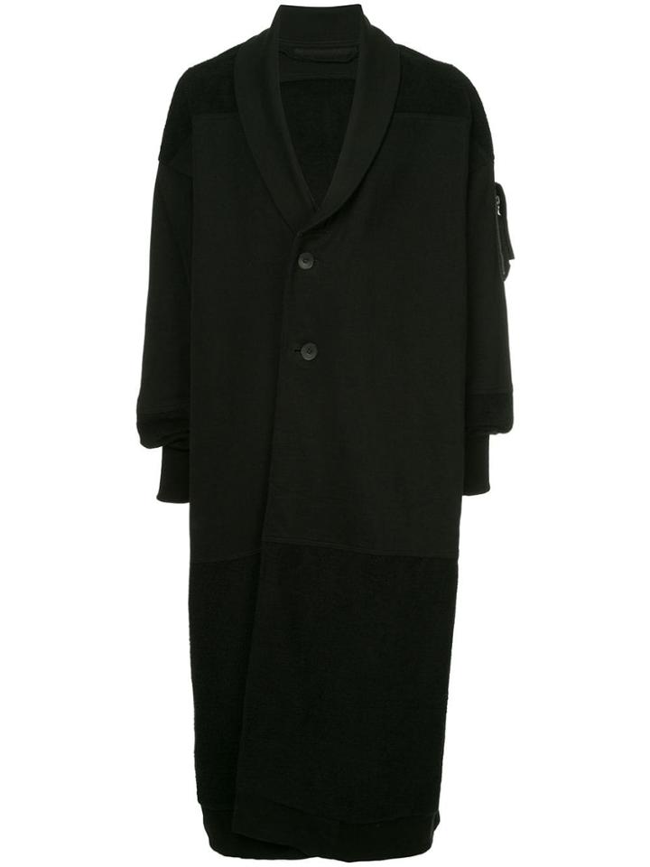 Julius Oversized Single Breasted Coat - Black