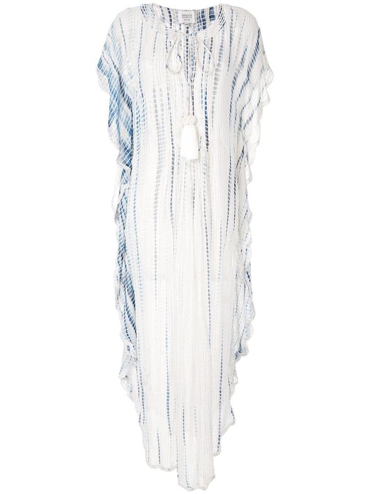 Hemant And Nandita Tassel Scalloped Maxi Dress - White