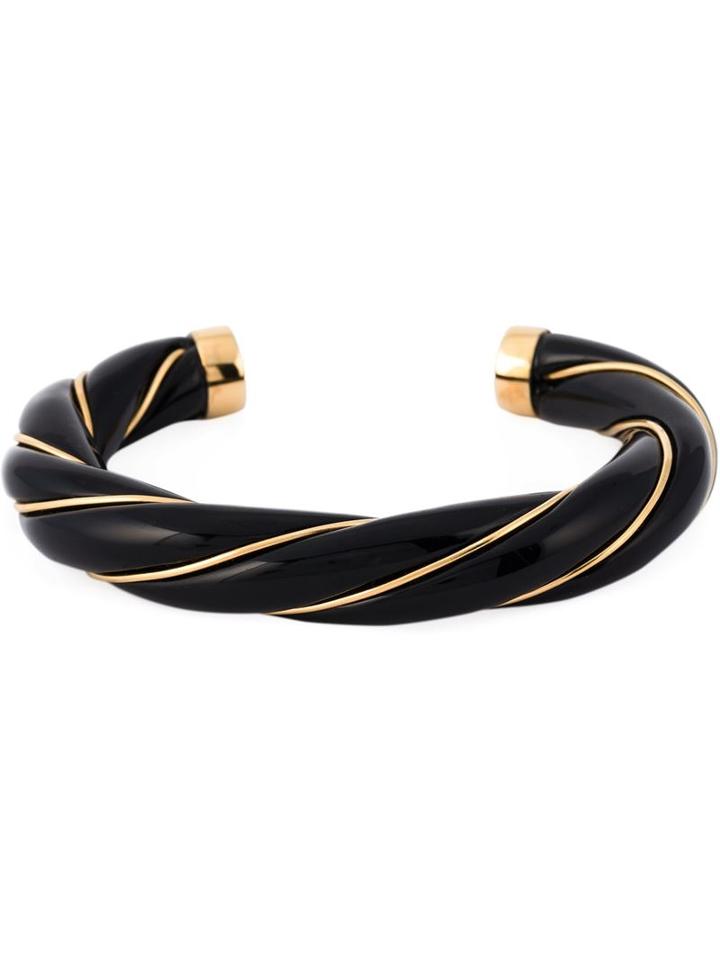 Aurelie Bidermann 18kt Gold Plated 'diana' Bangle, Women's, Black