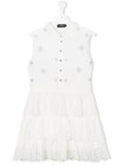 John Richmond Junior Teen Embroidered Lace-style Dress - White