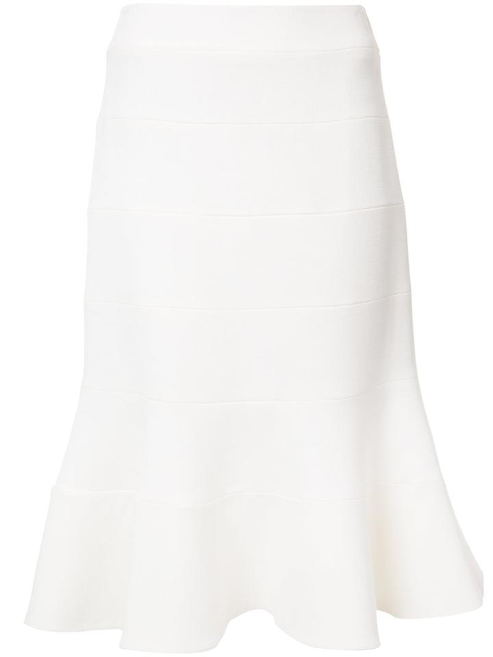 Carolina Herrera Trumpet Skirt, Women's, Size: 4, White, Silk/wool