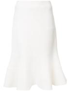 Carolina Herrera Trumpet Skirt, Women's, Size: 4, White, Silk/wool
