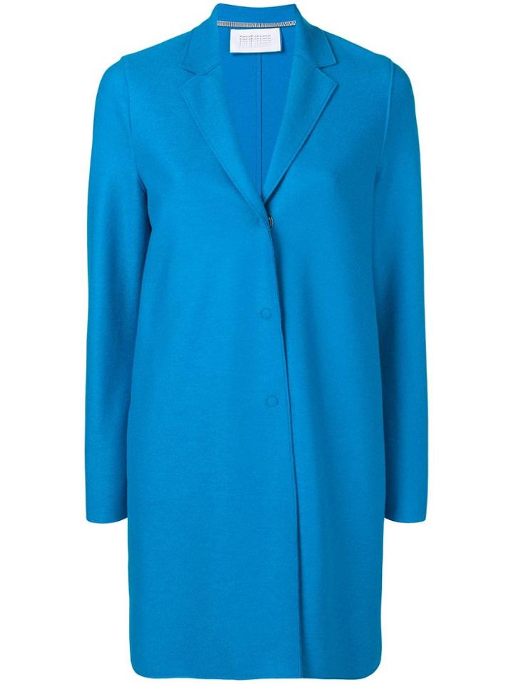 Harris Wharf London Cocoon Single Breasted Coat - Blue