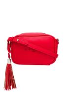 Gaelle Bonheur Tassel Zipped Crossbody Bag - Red