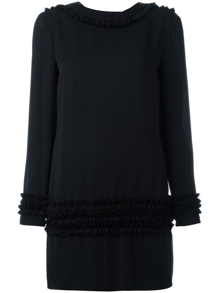 Dsquared2 Ruched Trim Dress, Women's, Size: 38, Black, Silk