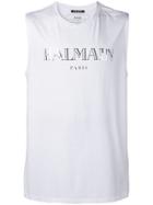 Balmain Logo Printed Muscle T-shirt - White