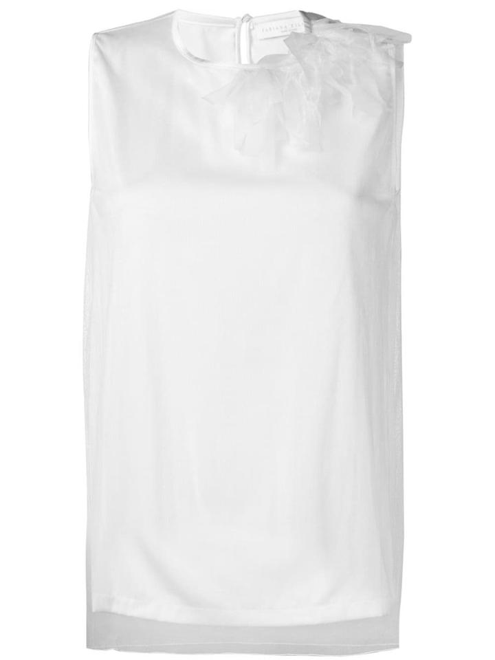 Fabiana Filippi Sheer Ruffle Detail Tank Top - White