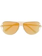 Versace Eyewear Medusa Logo Aviator Frame Sunglasses - Gold