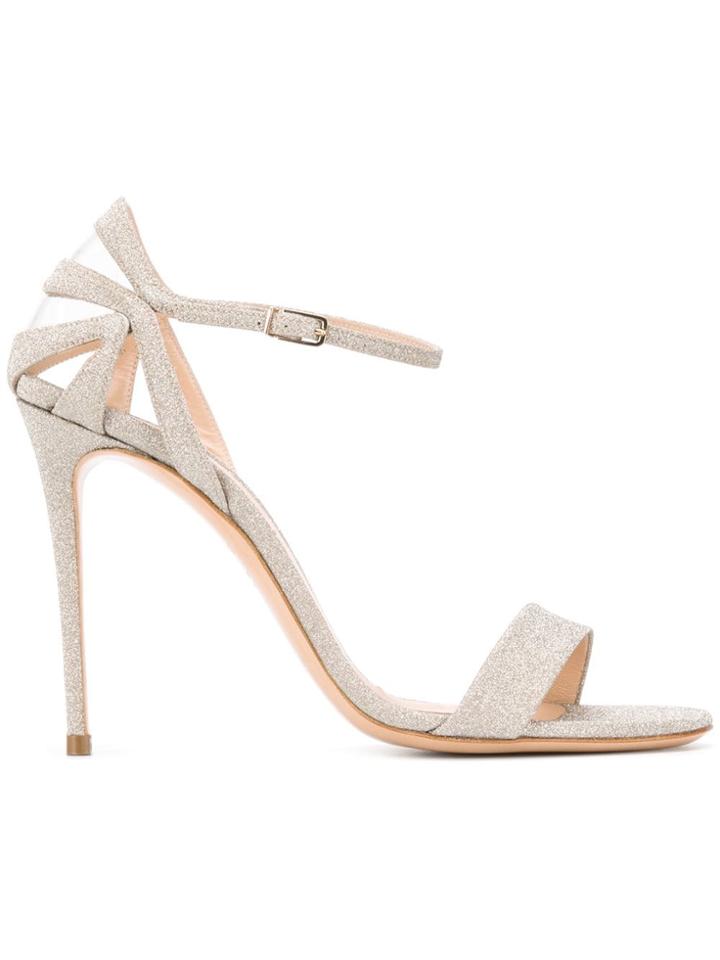 Casadei Glitter Stiletto Sandals - Gold