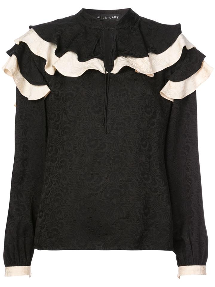 Jill Stuart Ruffled Neck Blouse - Black
