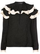 Jill Stuart Ruffled Neck Blouse - Black