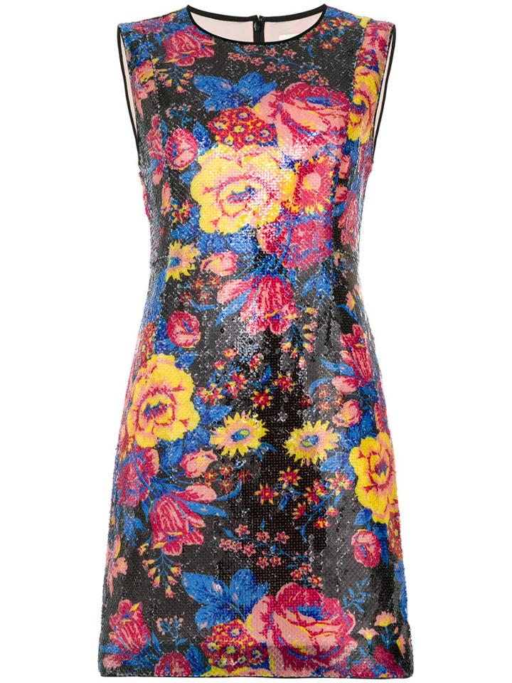 Diane Von Furstenberg - Floral Sequin Sleeveless Dress - Women - Polyester/spandex/elastane - 4, Polyester/spandex/elastane