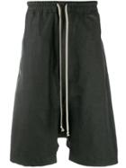 Rick Owens Waxed Linen Drop Crotch Shorts - Grey