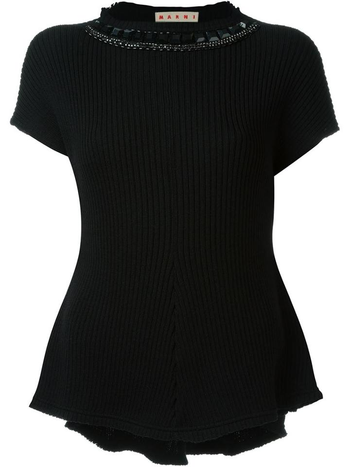 Marni Ribbed Short Sleeve Sweater