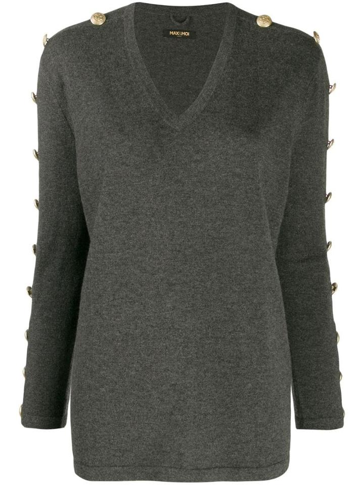 Max & Moi Buttoned Sleeves Jumper - Grey