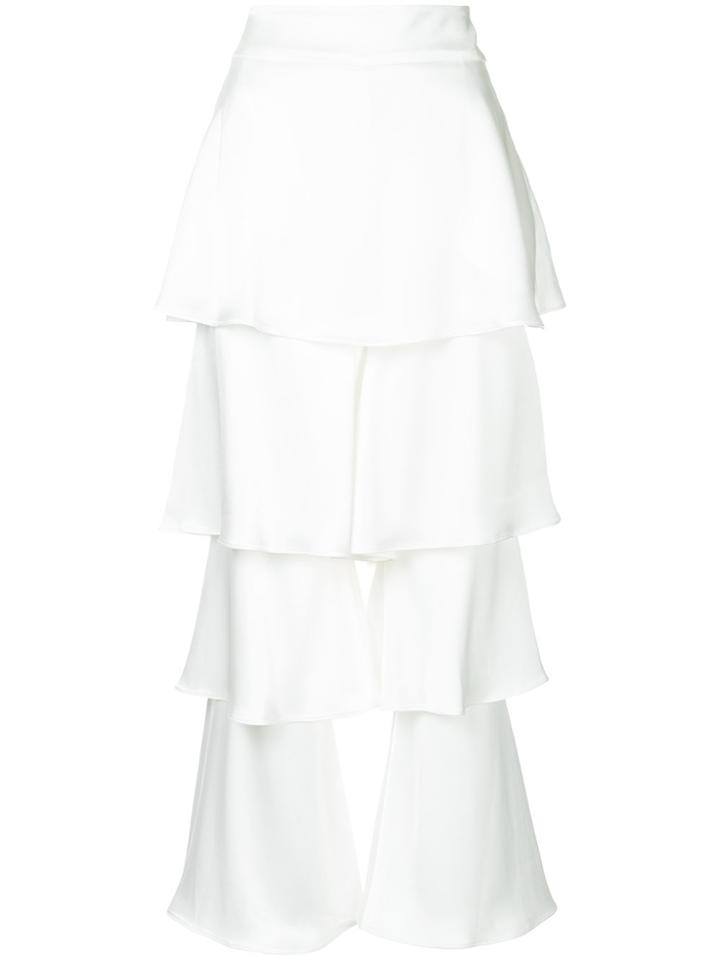 Osman Ruffled Trousers - White