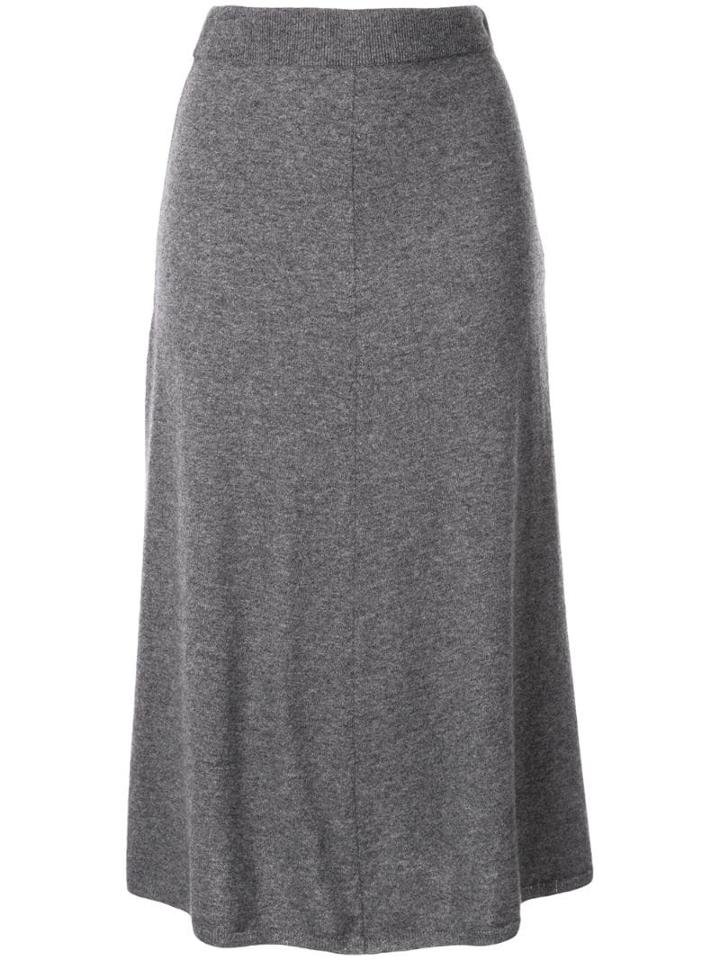 Joseph High-waisted Knit Midi Skirt - Grey