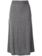 Joseph High-waisted Knit Midi Skirt - Grey