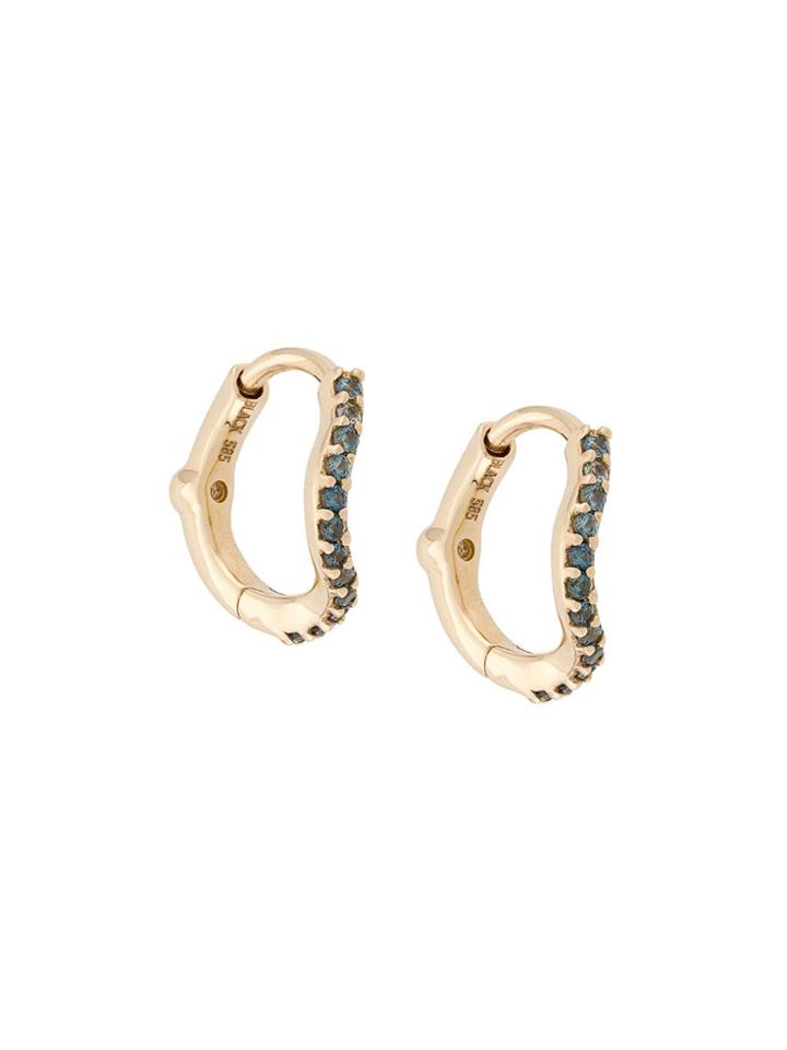 Maria Black 14kt Yellow Gold And Sapphire Wave Huggies
