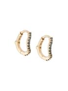 Maria Black 14kt Yellow Gold And Sapphire Wave Huggies