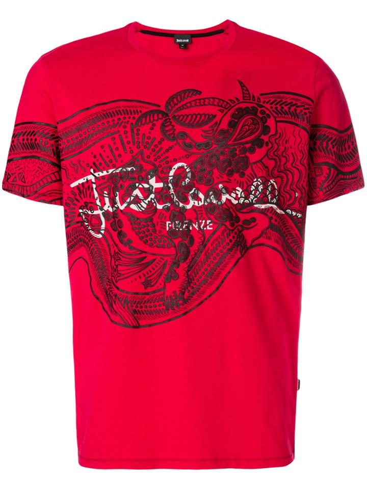 Just Cavalli Printed Logo T-shirt - Red