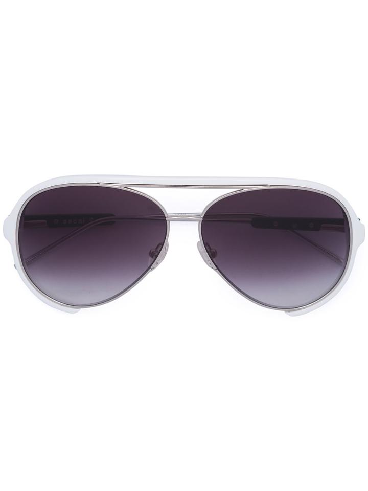 Linda Farrow Linda Farrow X Sacai Aviator Sunglasses - White