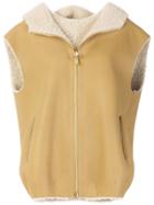 Michael Kors Zipped Shearling Gilet - Nude & Neutrals