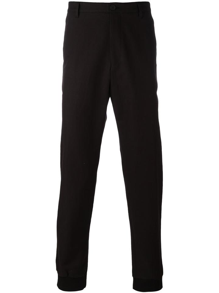 Kenzo Tapered Trousers, Men's, Size: 52, Black, Cotton/linen/flax/spandex/elastane