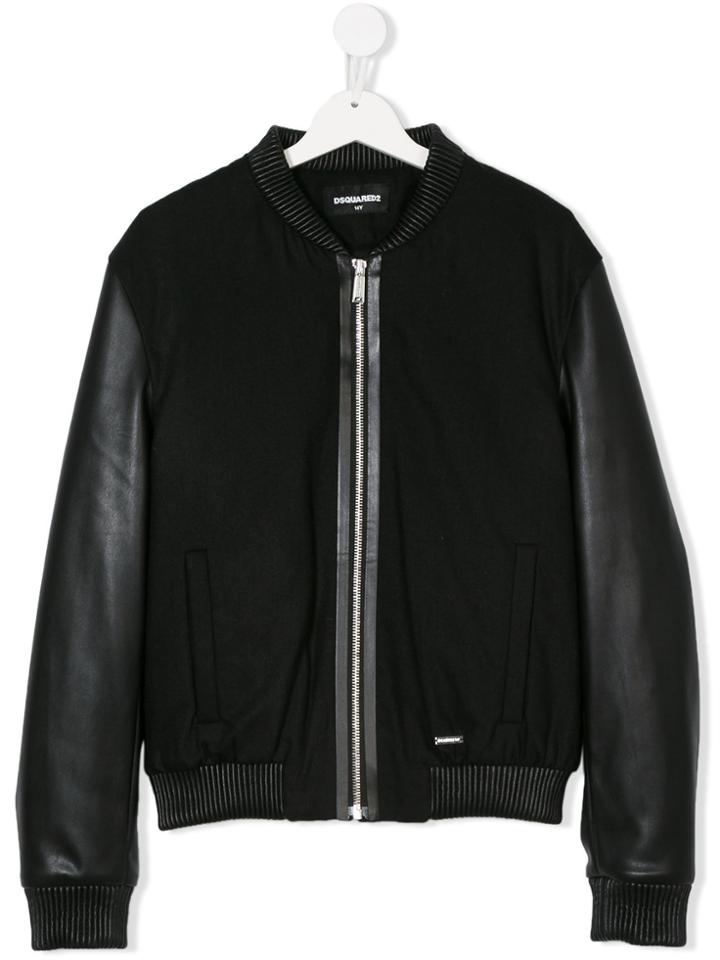 Dsquared2 Kids Panelled Bomber Jacket - Black