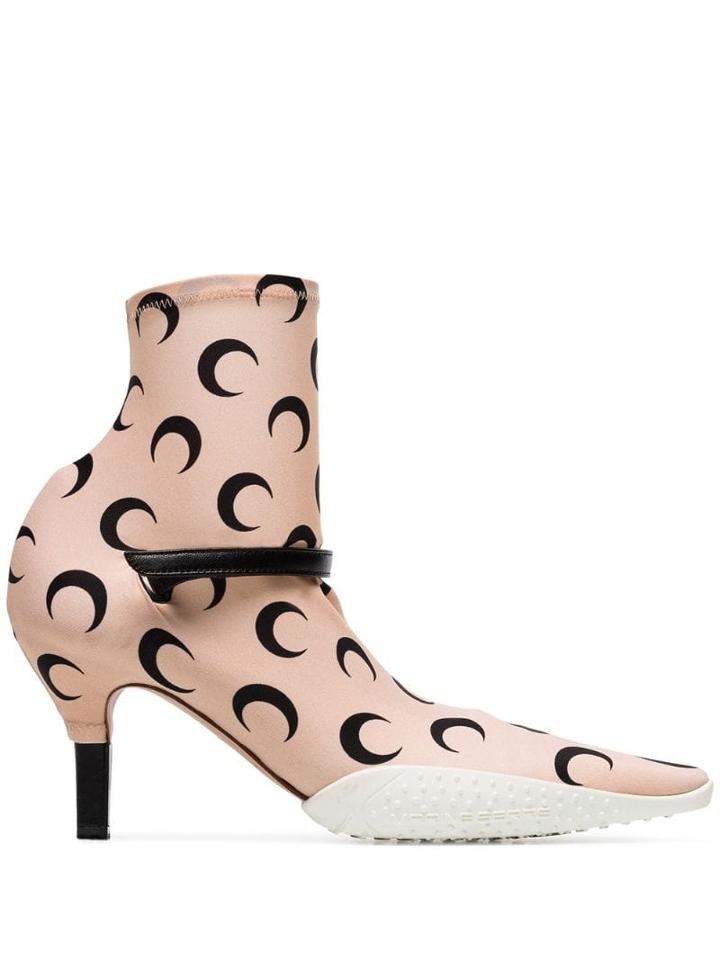 Marine Serre Moon Print 50mm Ankle Boots - Neutrals