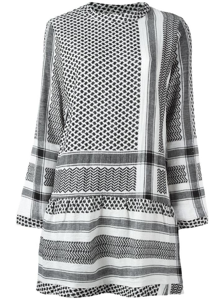 Cecilie Copenhagen Longsleeved Keffiyeh Dress, Women's, Black, Cotton