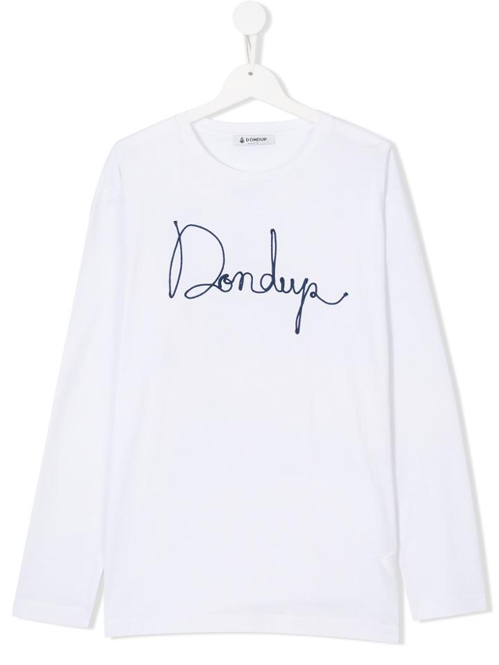 Dondup Kids Logo Embroidered Top - White