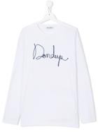 Dondup Kids Logo Embroidered Top - White
