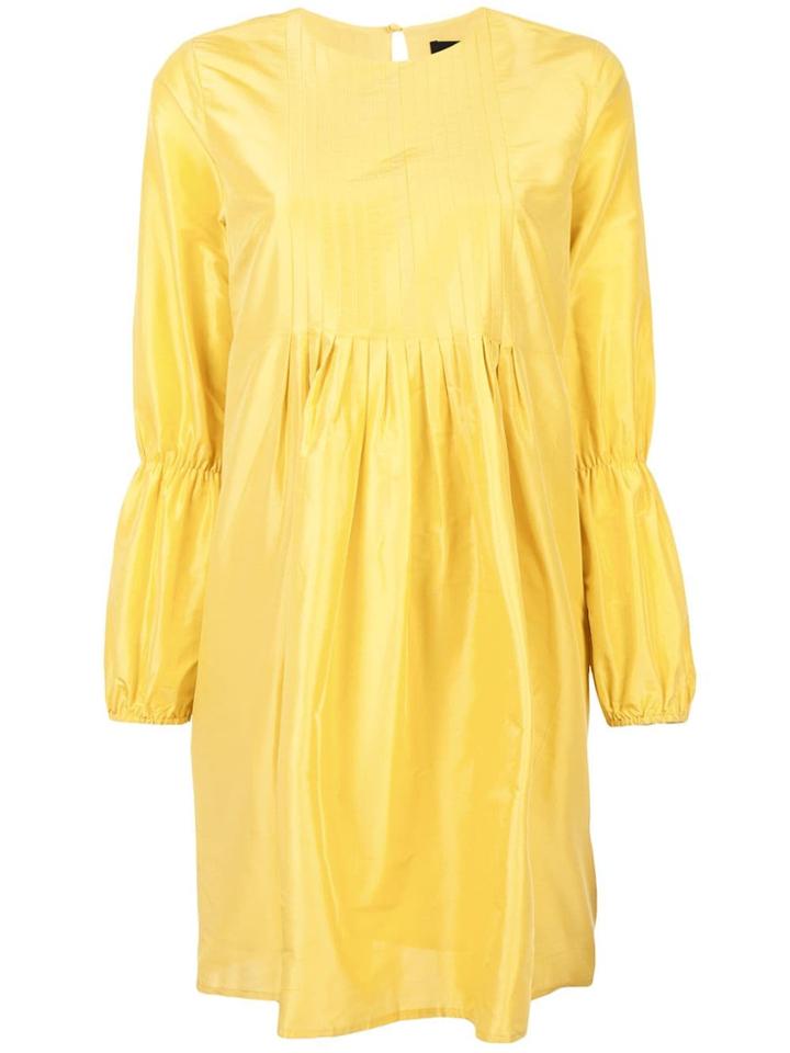 Cynthia Rowley Havana Pintuck Dress - Yellow & Orange