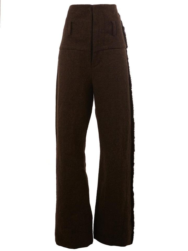 Uma Wang High-rise Frayed Detailing Trousers - Unavailable