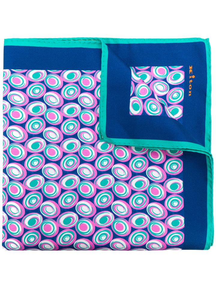 Kiton Abstract Print Scarf - Blue