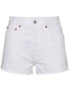 Re/done High-waisted Denim Shorts - White