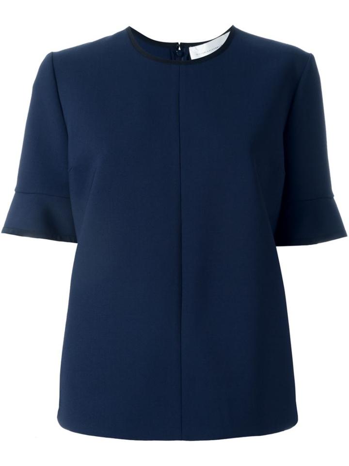 Victoria Victoria Beckham Shortsleeved Top, Women's, Size: 38, Blue, Nylon/spandex/elastane/wool